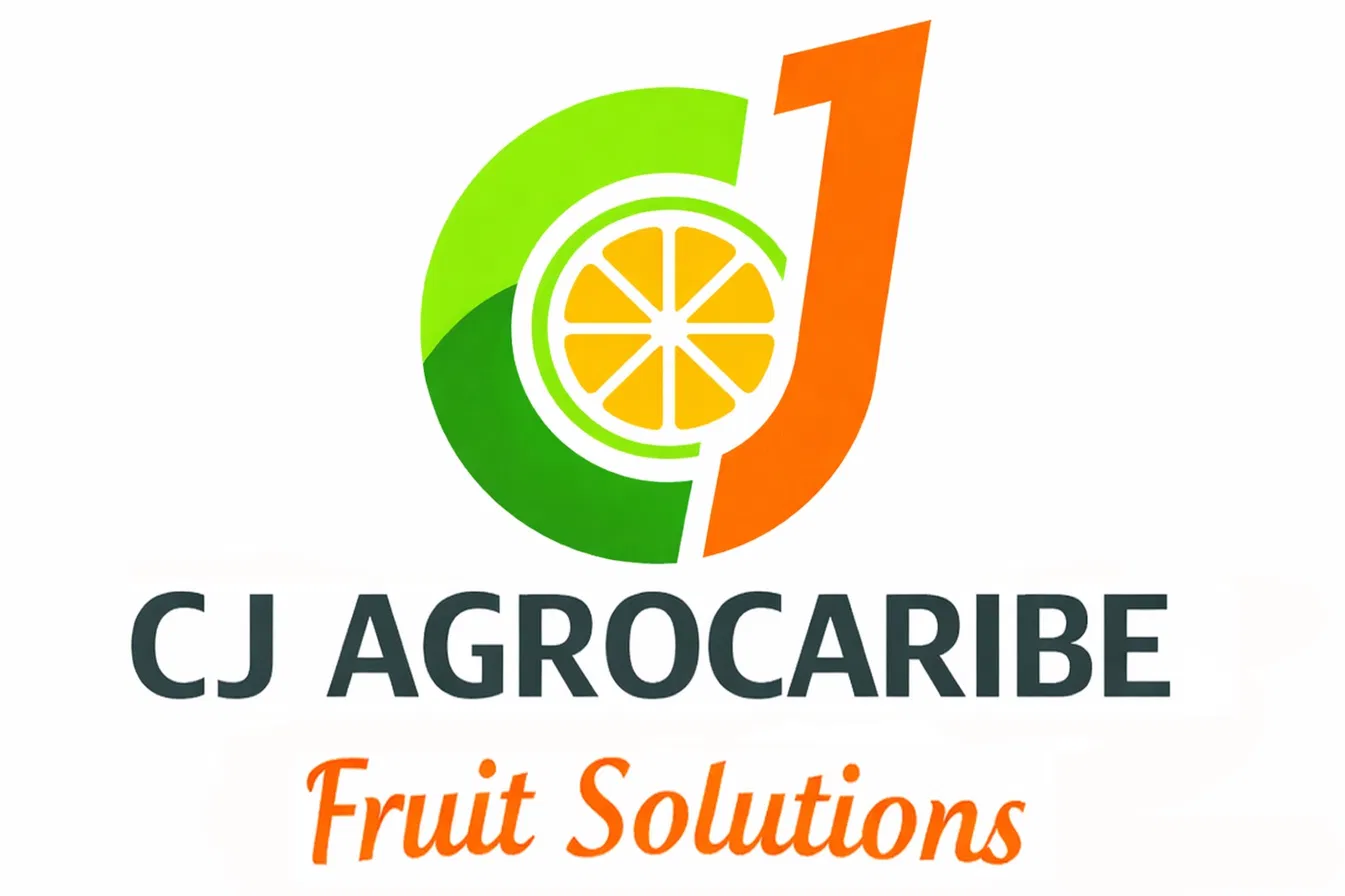 Logo de CJ Agrocaribe con el slogan Fruit Solutions
